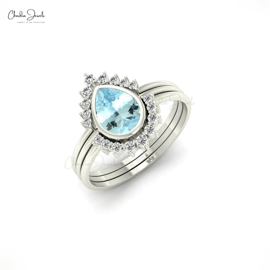Aquamarine bezel set ring