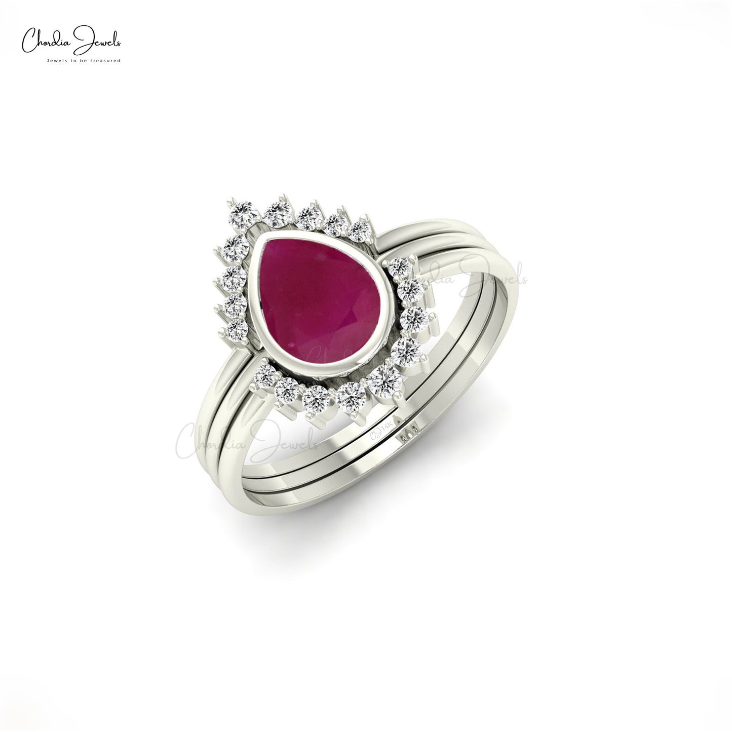Ruby Stackable Ring Anniversary Band in 14k White Gold 0.27ct - IR141