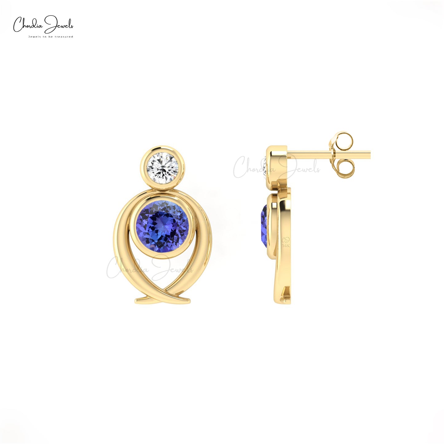 Two Stone Stud Earring