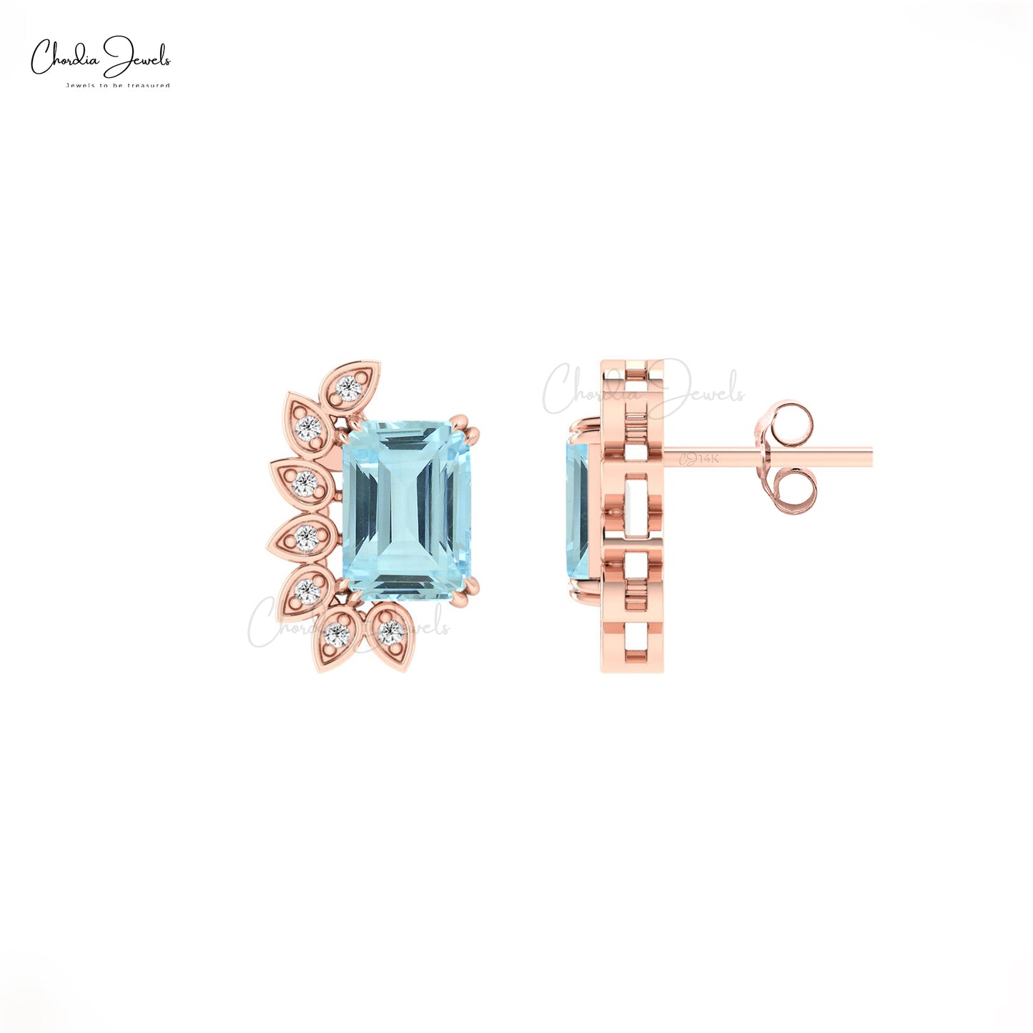 Octagon Cut Wings Earrings