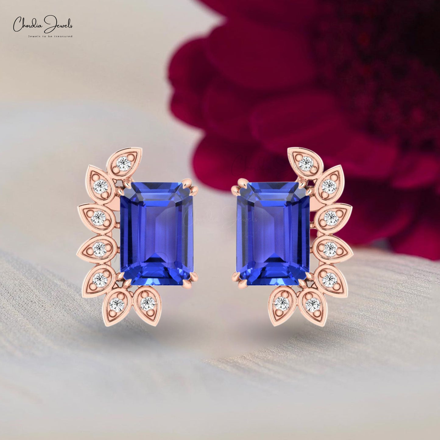 White Diamond Accented Studs