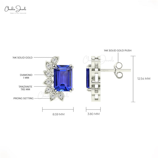 14K GOLD TANZANITE EARRINGS