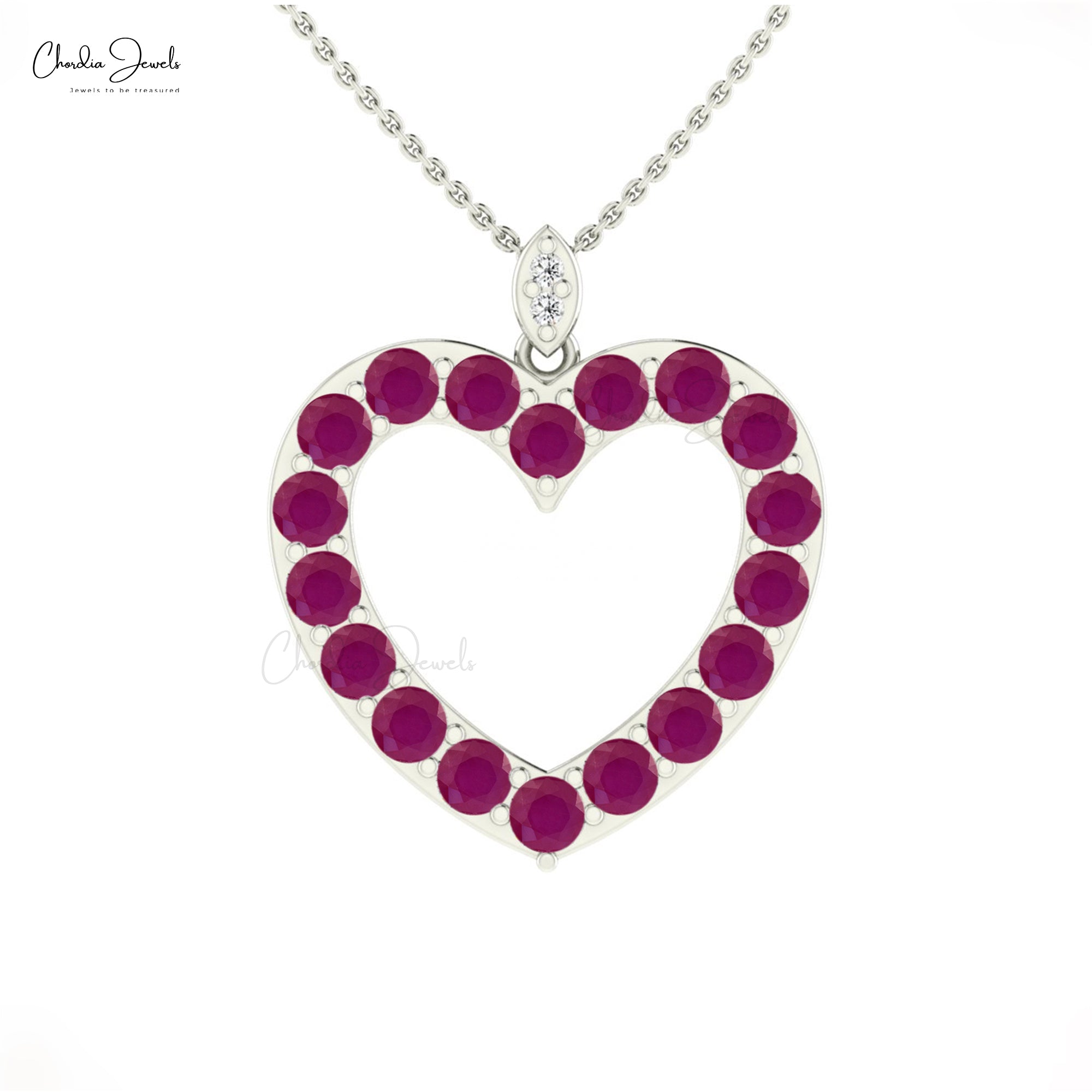 Natural ruby heart pendant deals