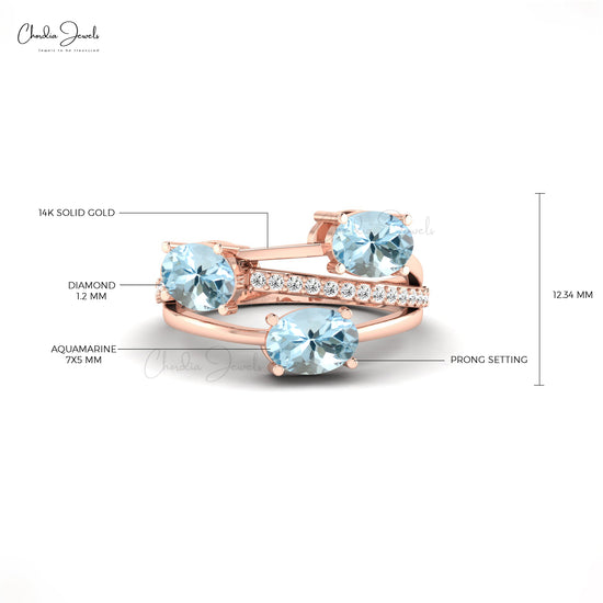 Women’s March Birthstone Diamond Wedding Ring by Chordia Jewels