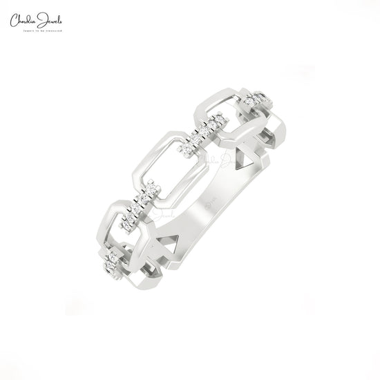 Real Diamond Link Ring