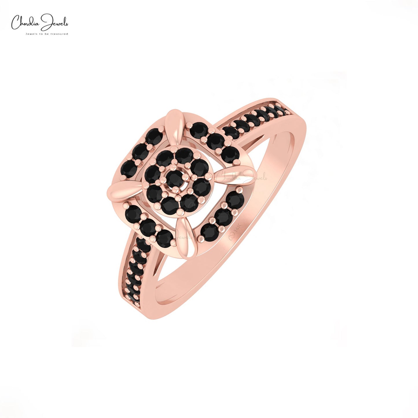 Solid black diamond shop ring