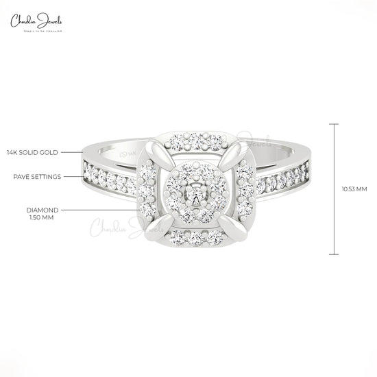 Load image into Gallery viewer, Round White Diamond Men&amp;#39;s Ring in 14k Solid Gold Elegant Surrounded Diamonds Dainty Ring
