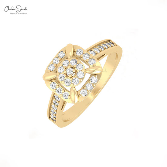Load image into Gallery viewer, Round White Diamond Men&amp;#39;s Ring in 14k Solid Gold Elegant Surrounded Diamonds Dainty Ring
