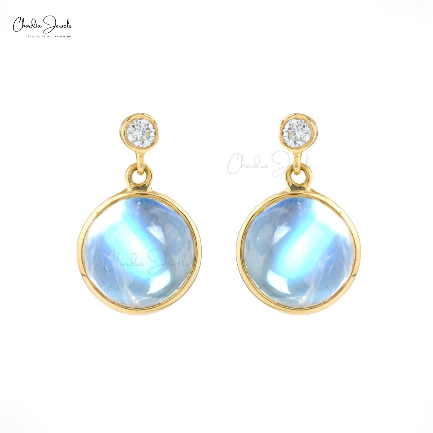 Moonstone earrings in silver, drop dangling design — MAJADE Jewelry