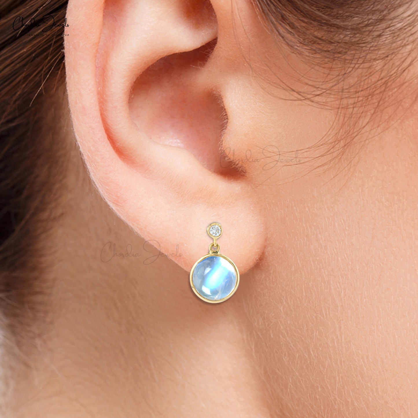 yellow gold diamond studs