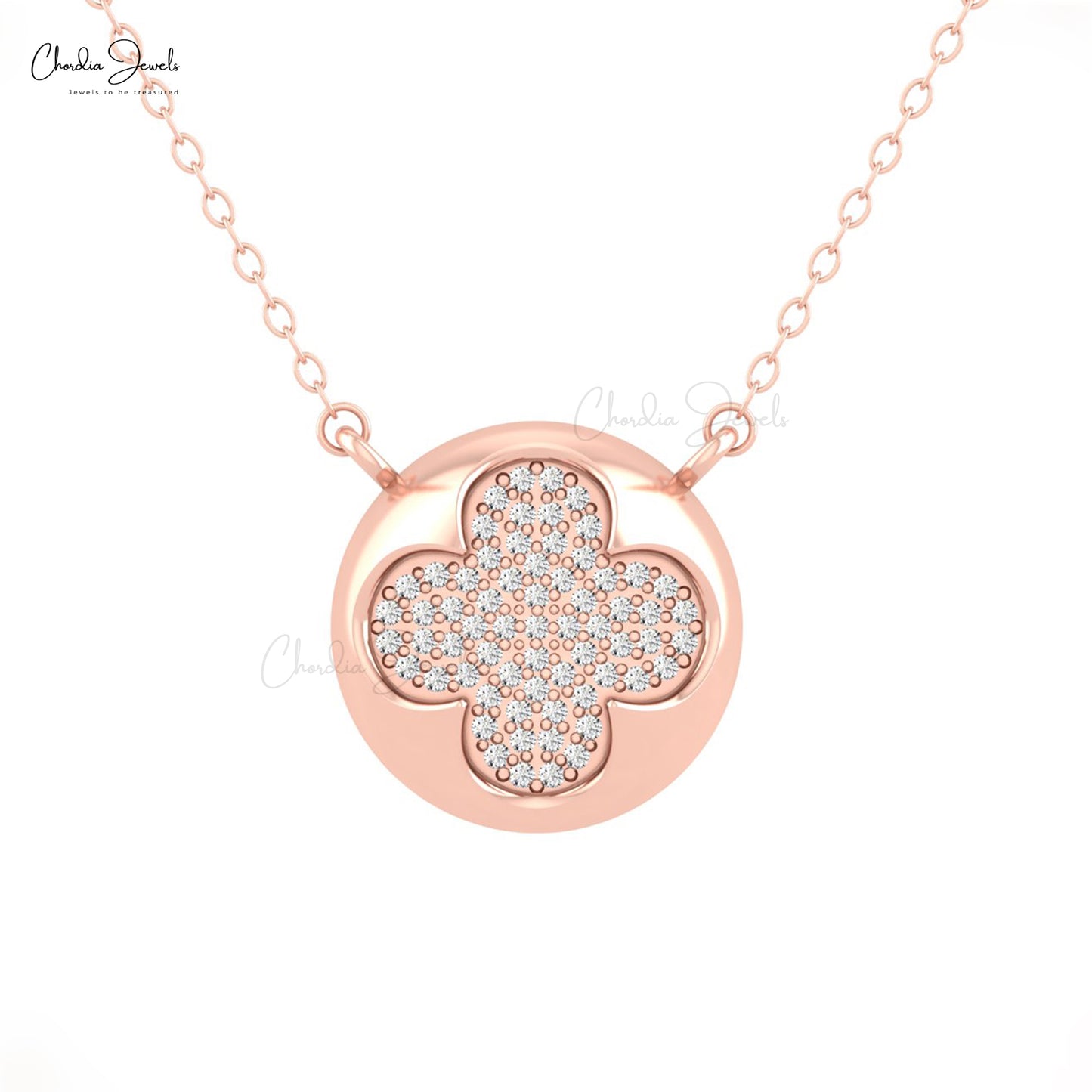 WHITE DIAMOND CLOVER NECKLACE