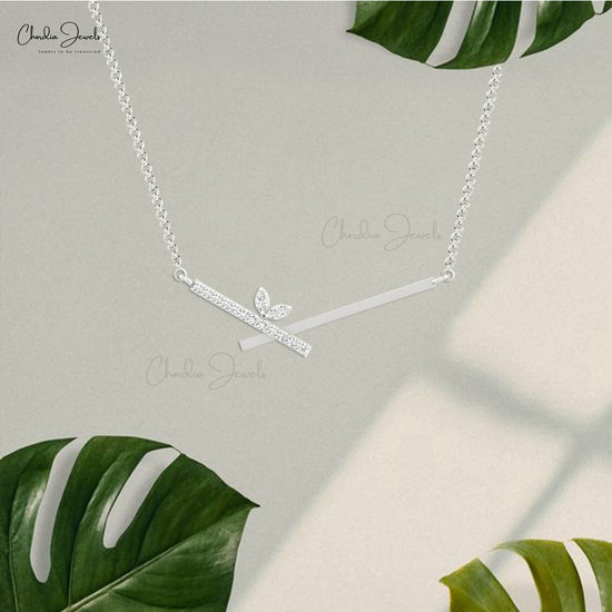 WHITE DIAMOND BAR NECKLACE