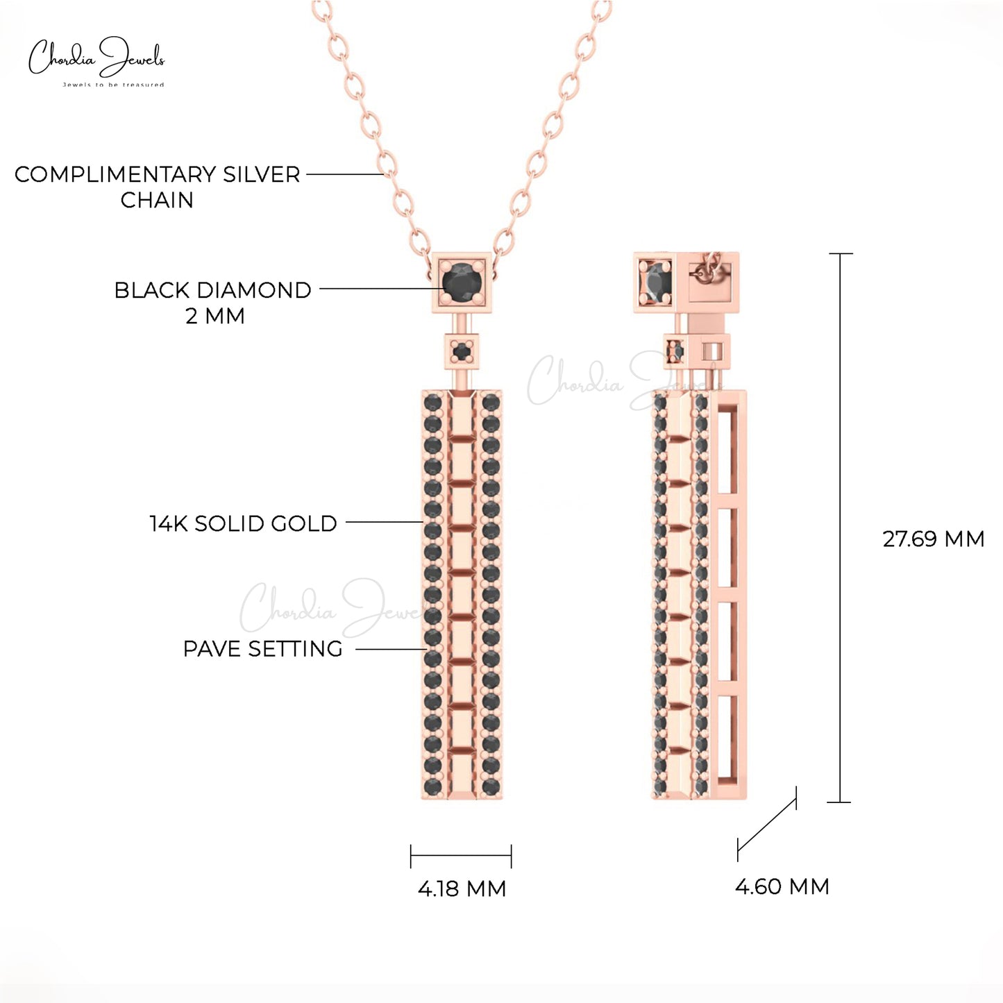 Delicate bar necklace