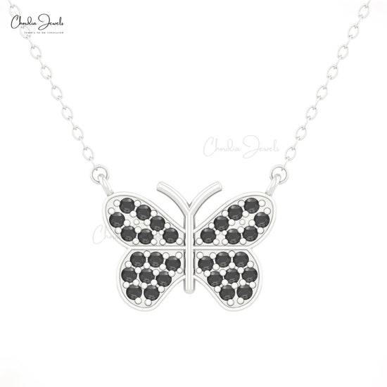 black diamond butterfly necklace