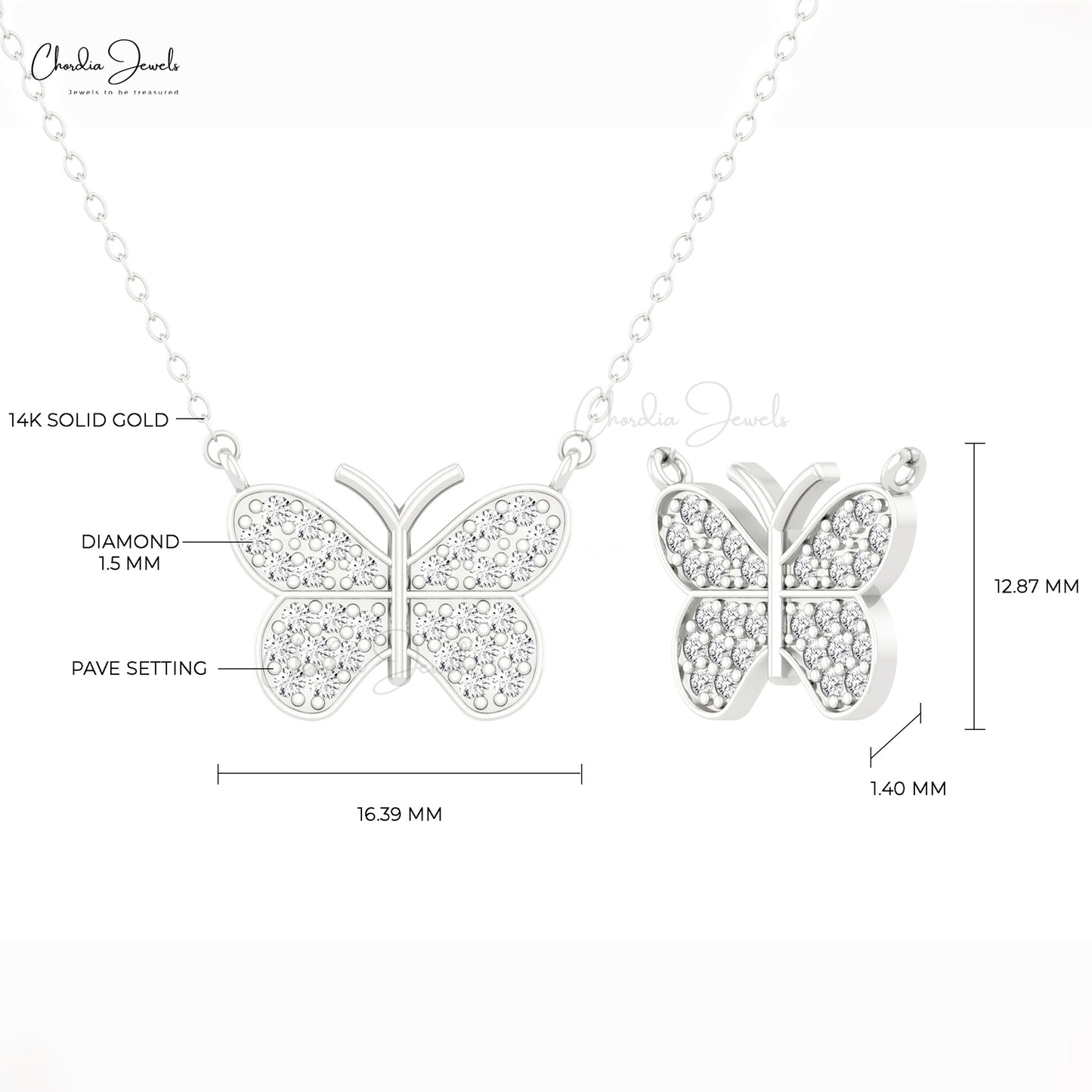 diamond flutter pendant