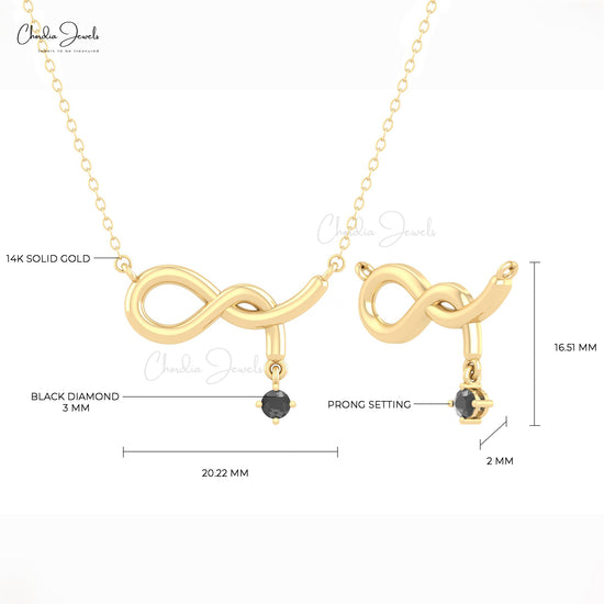 Load image into Gallery viewer, black diamond infinity necklace
