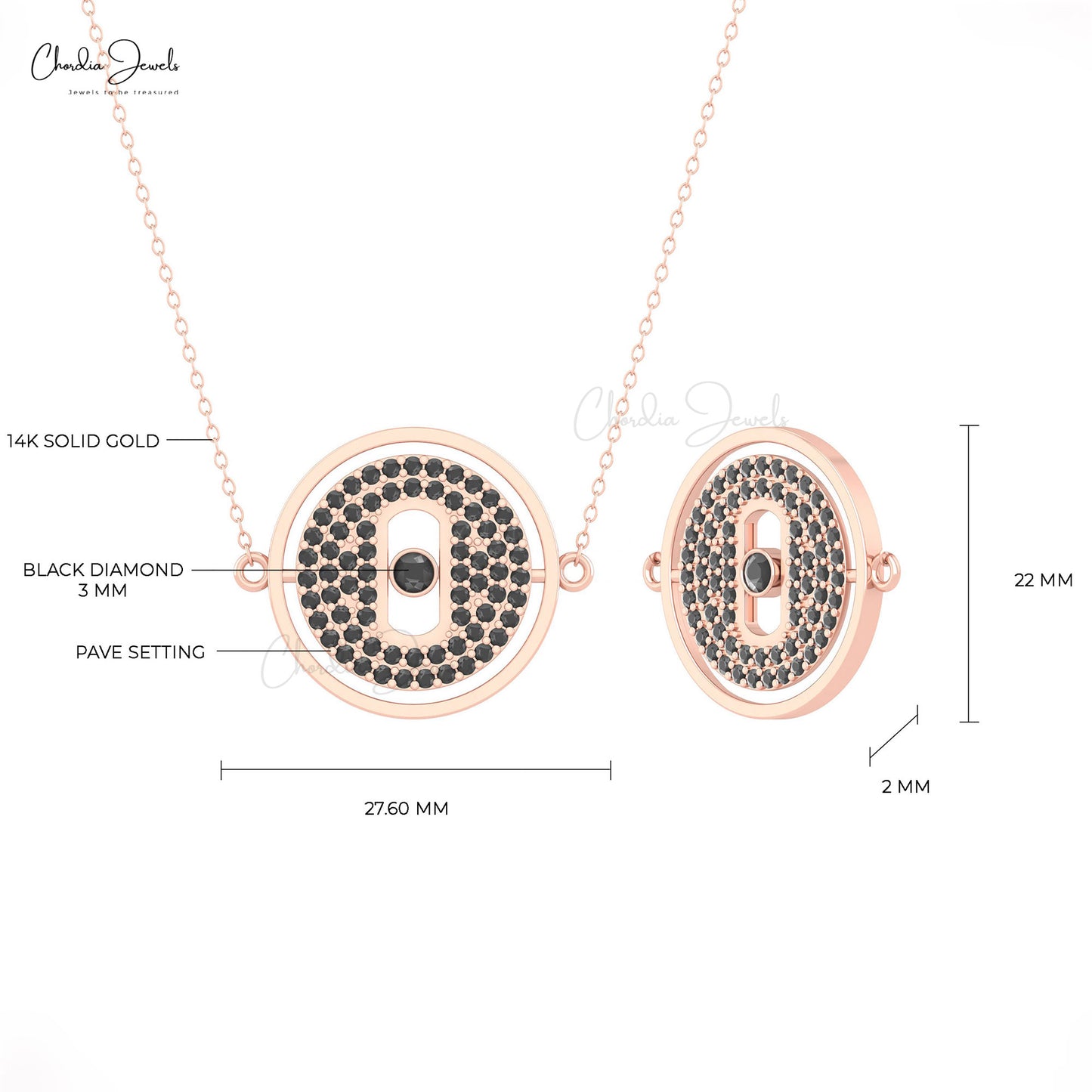 Moving Stone Chain Necklace
