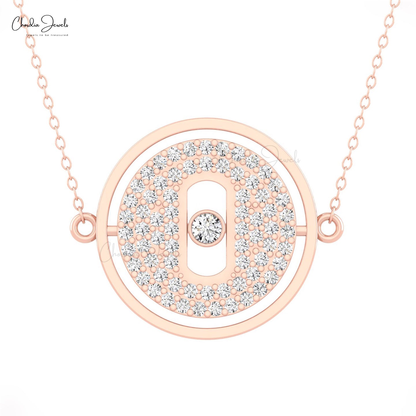 diamond moving stone pendant