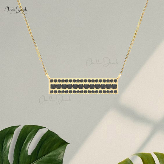 black diamond rectangular necklace