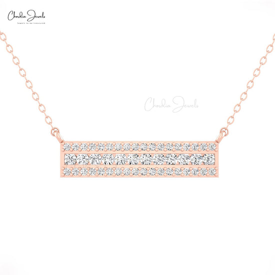 round diamond bar necklace