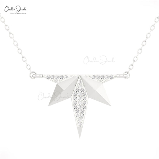 Fallen Star Thin Chain Necklace In Solid 14k Gold G-H Diamond 0.9mm Round Unique Necklaces