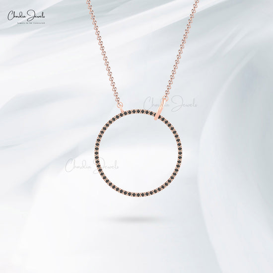 black diamond circle necklace