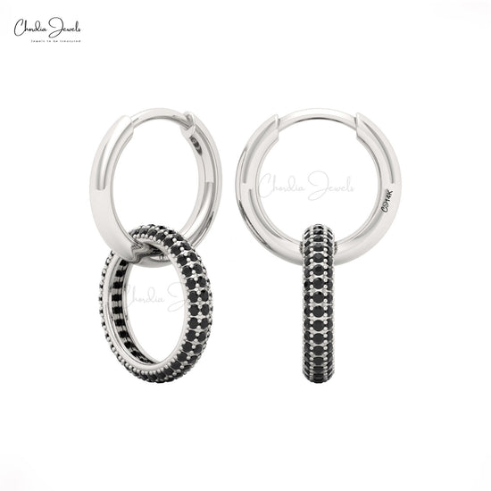 14k Gold Black Diamond Earrings