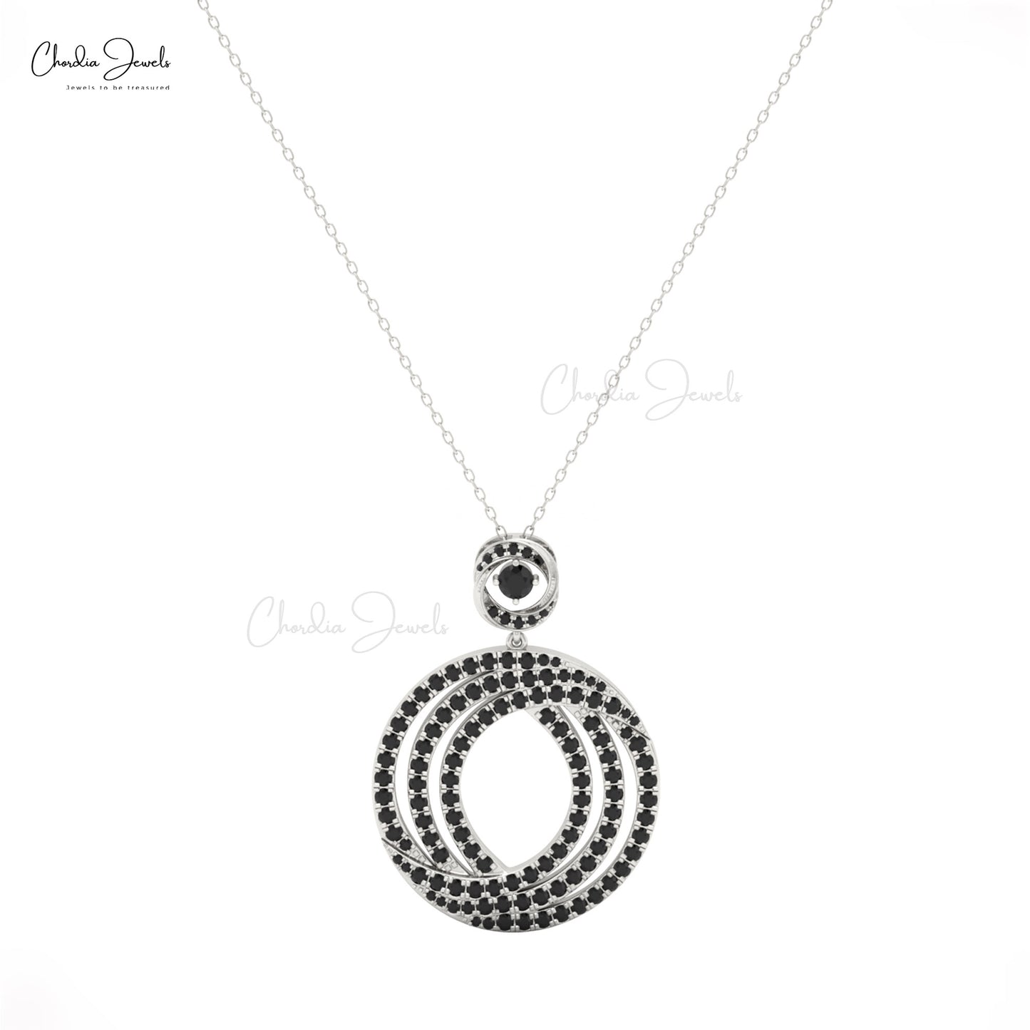 Round Black Diamond Pendant
