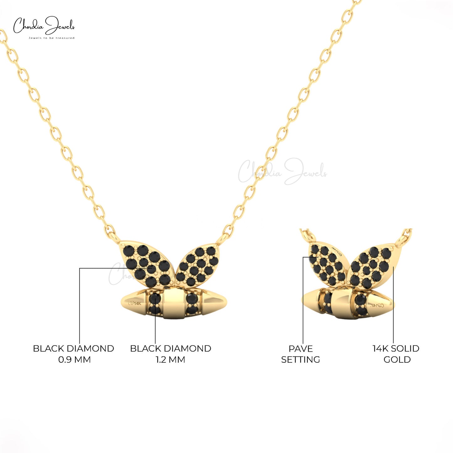 14k Solid Gold Cluster Necklace