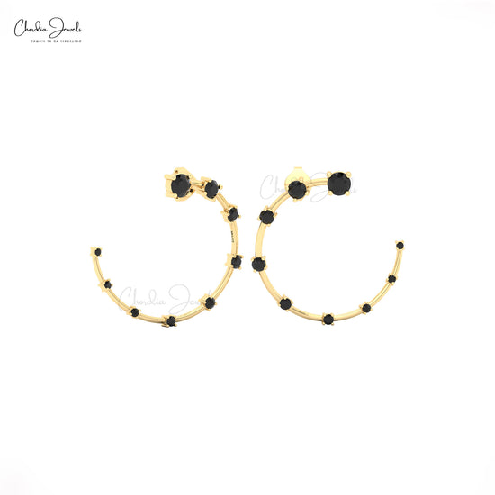 Black diamond constellation ear cuff crafted in solid gold luxury fine jewelry