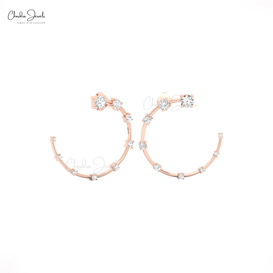 luxury half moon diamond stud earrings fine jewelry wedding gift