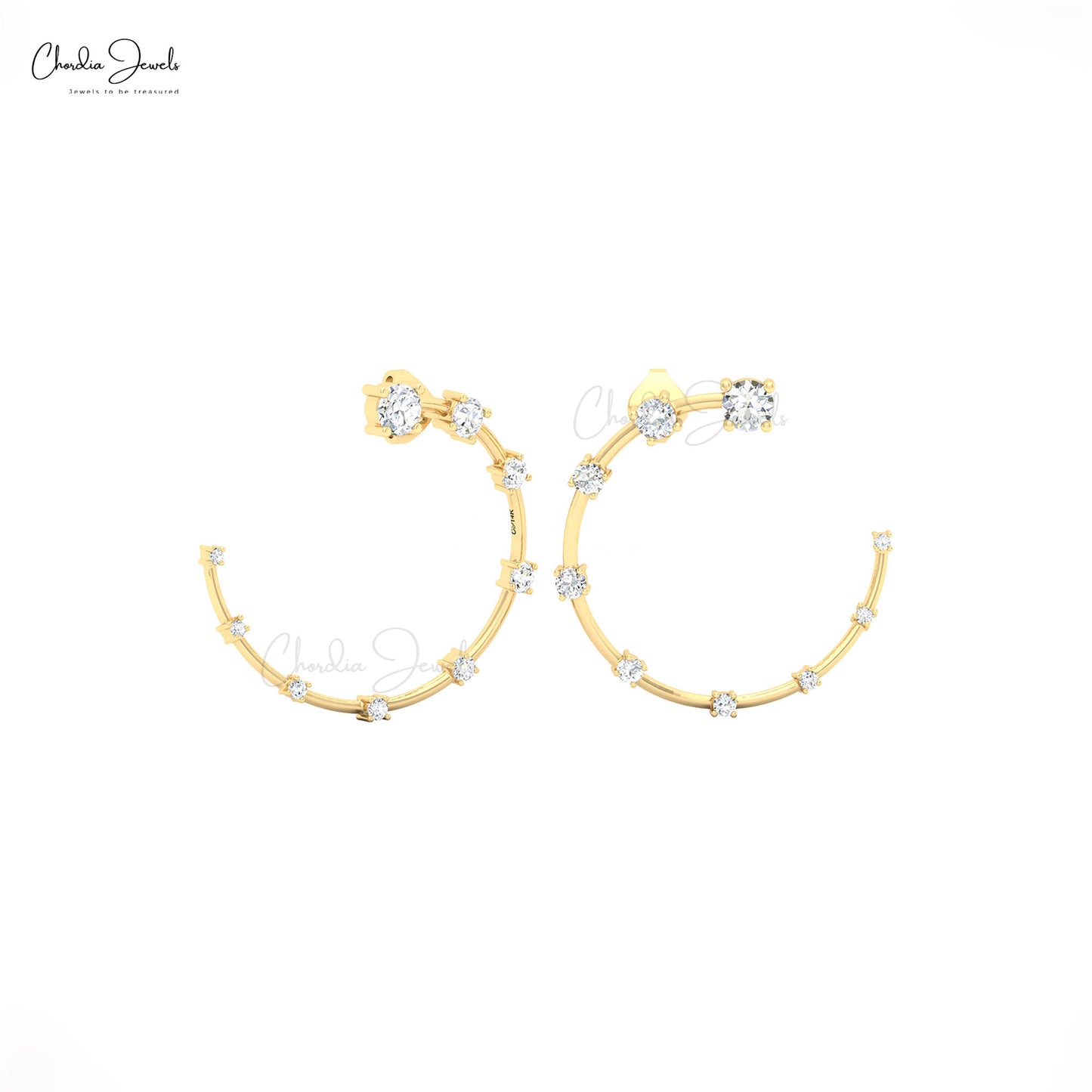 dainty handcrafted 14k gold diamond bridal stud earrings for women