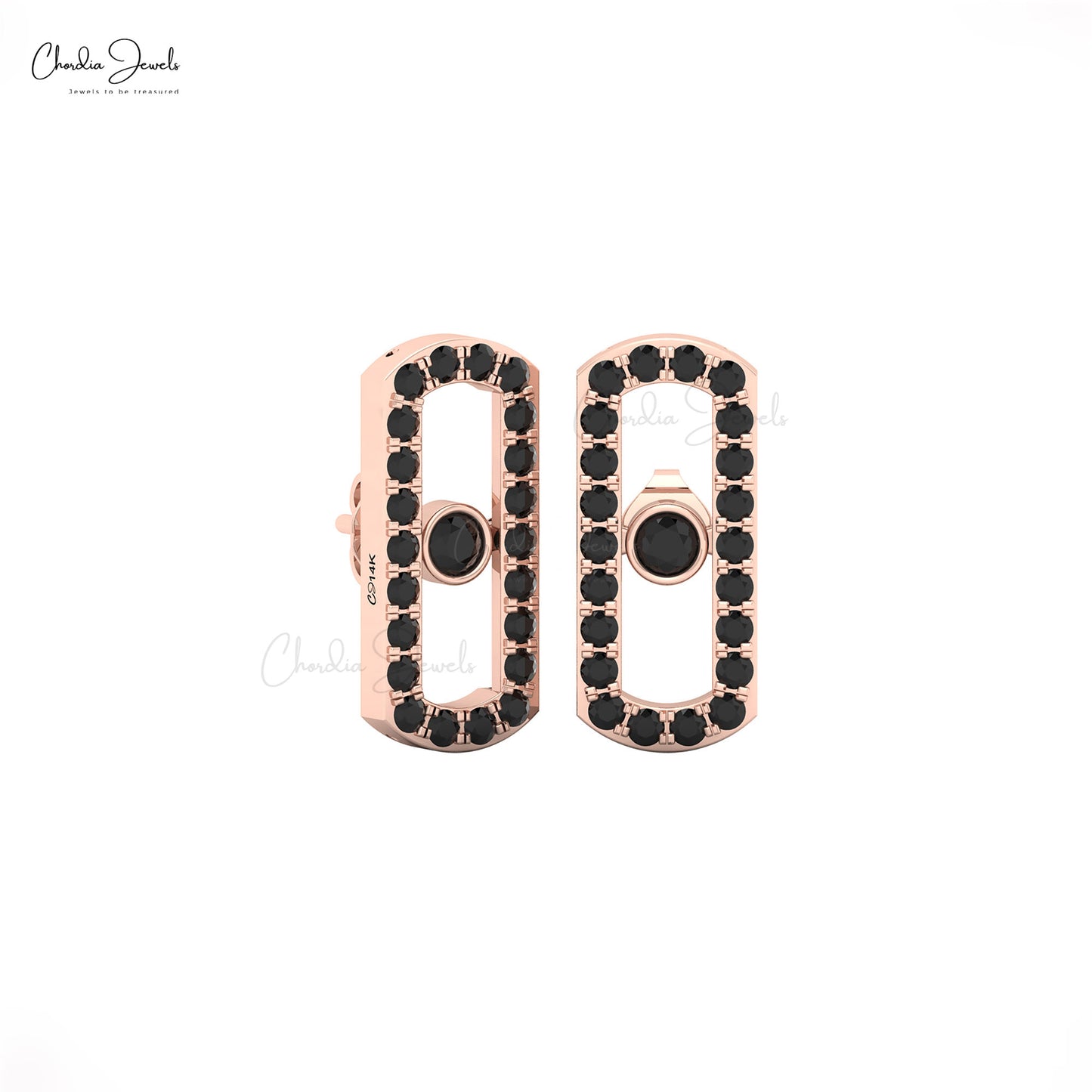 Elegant black diamond earrings for women in solid gold