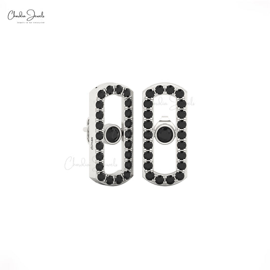14k solid gold rectangle halo earrings