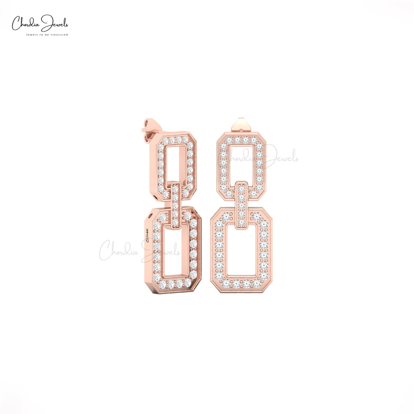 Minimalist 14k gold dainty earrings with diamonds, perfect for daily wear