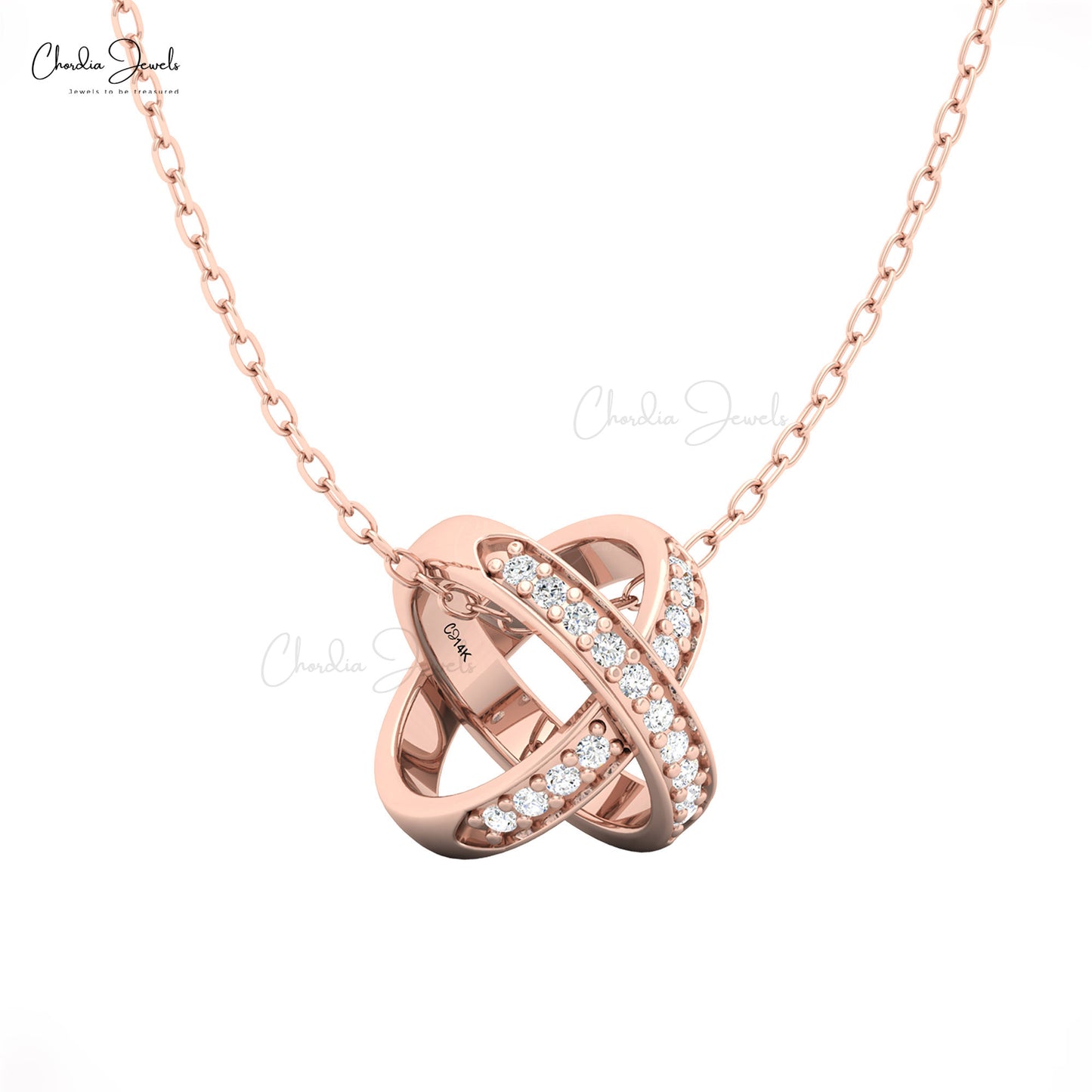Handcrafted 14K gold X shaped diamond overlay pendant