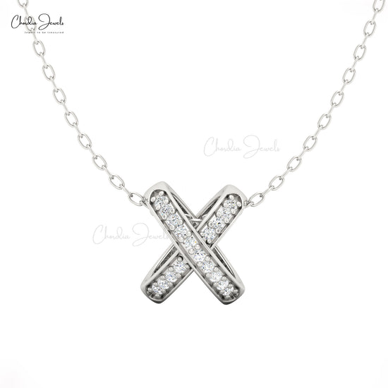 Classic women’s diamond pendant in 14K gold crossover style | Chordia Jewels