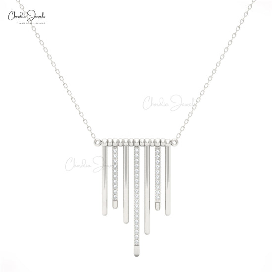 Luxury multi-bar necklace in gold with sparkling white diamonds