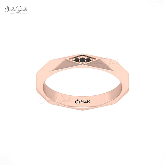 Minimalist 14K gold black diamond ring by Chordia Jewels