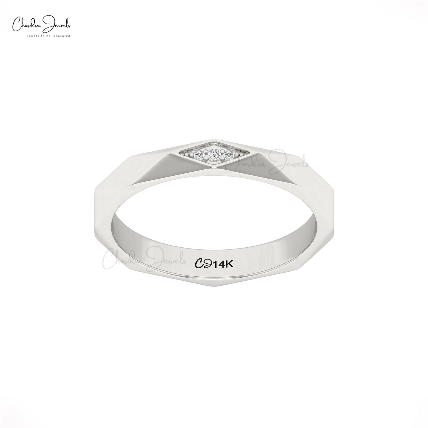 Minimalist gold band with diamond accents