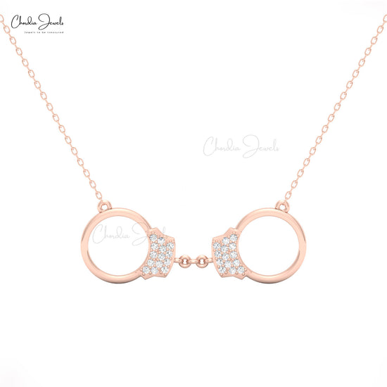 CJ 14k gold handcuff necklace with white diamonds on fine chain