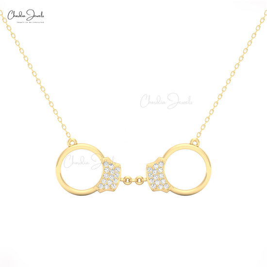 CJ fine jewelry 14k gold handcuff necklace styled with diamonds