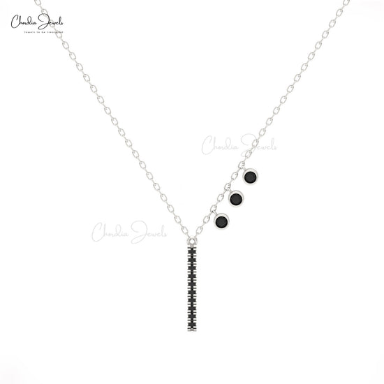Bar and bezel-set diamond necklace by Chordia Jewels