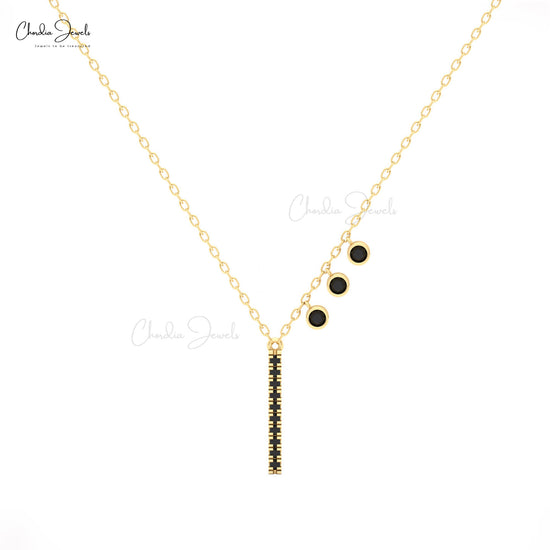 Chordia Jewels diamond bar necklace with black diamonds