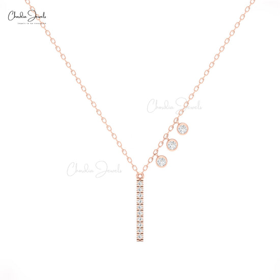 Chordia Jewels diamond bar necklace with bezel-set white diamonds