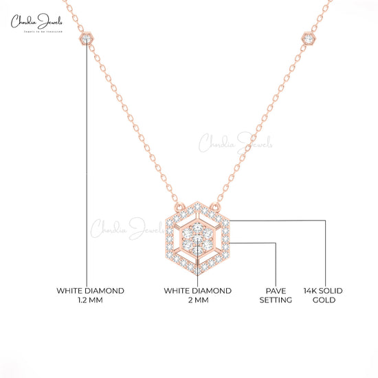 Luxury 16mm Diamond Necklace with Solid Gold Setting by Chordia Jewels