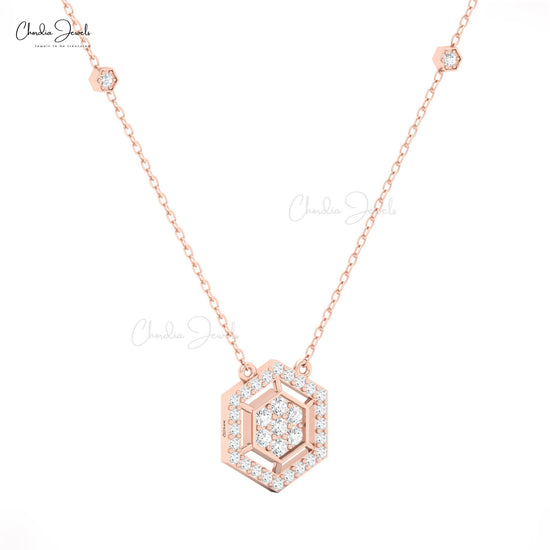 Close-up of Chordia Jewels 16mm Diamond Cluster Necklace