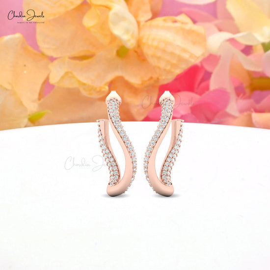 Diamond Earrings in rose gold gift for wife