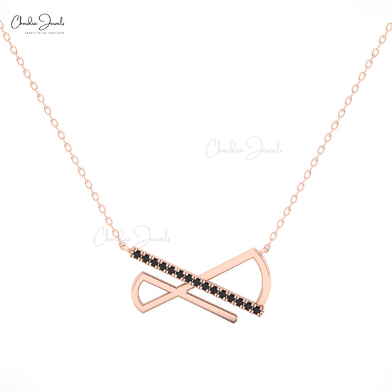 Rose gold necklace with black gemstones by chordia jewels