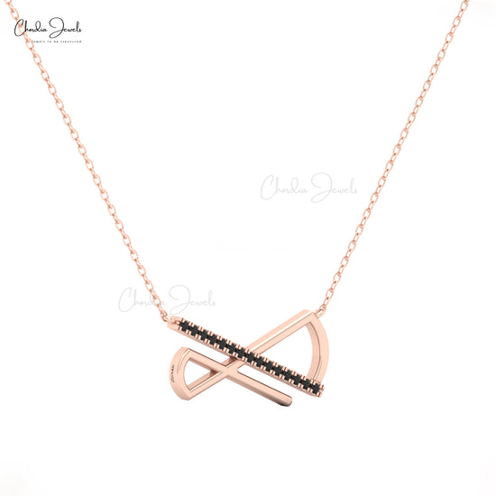 Rose gold diamond bar necklace with a unique pendant for women